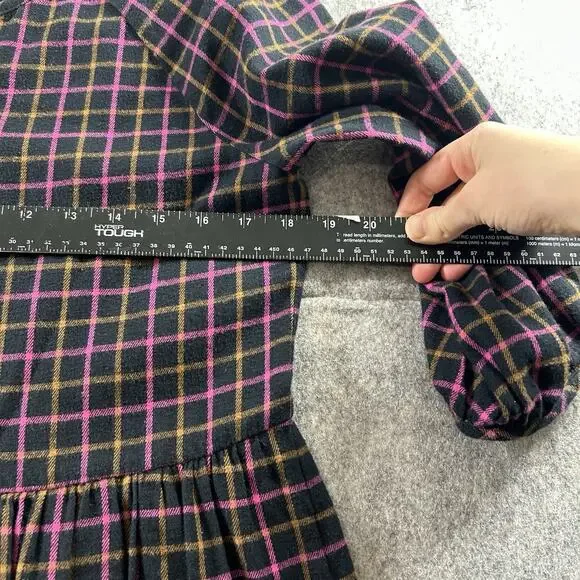 Madewell Dress Women’s 00 Plaid Flannel Raglan Button-Front Shirtdress Oversized - Picture 5 of 8